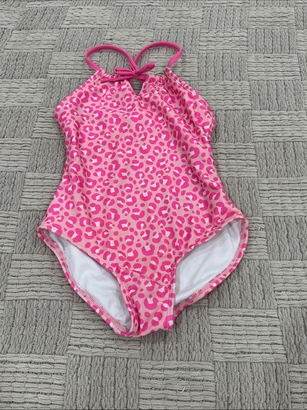 Cat & Jack Girls Pink Leopard One-Piece Swimsuit